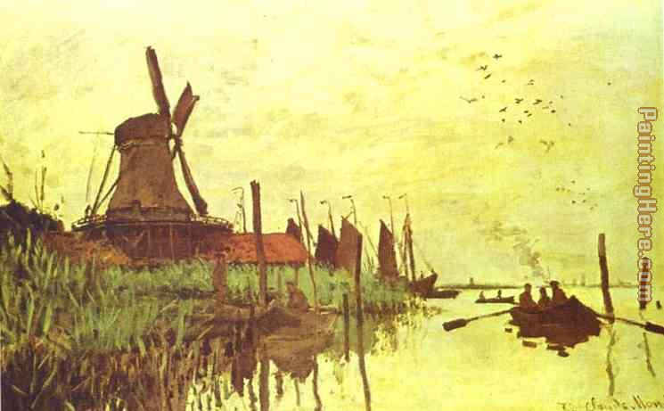 Mill near Zaandam painting - Claude Monet Mill near Zaandam art painting